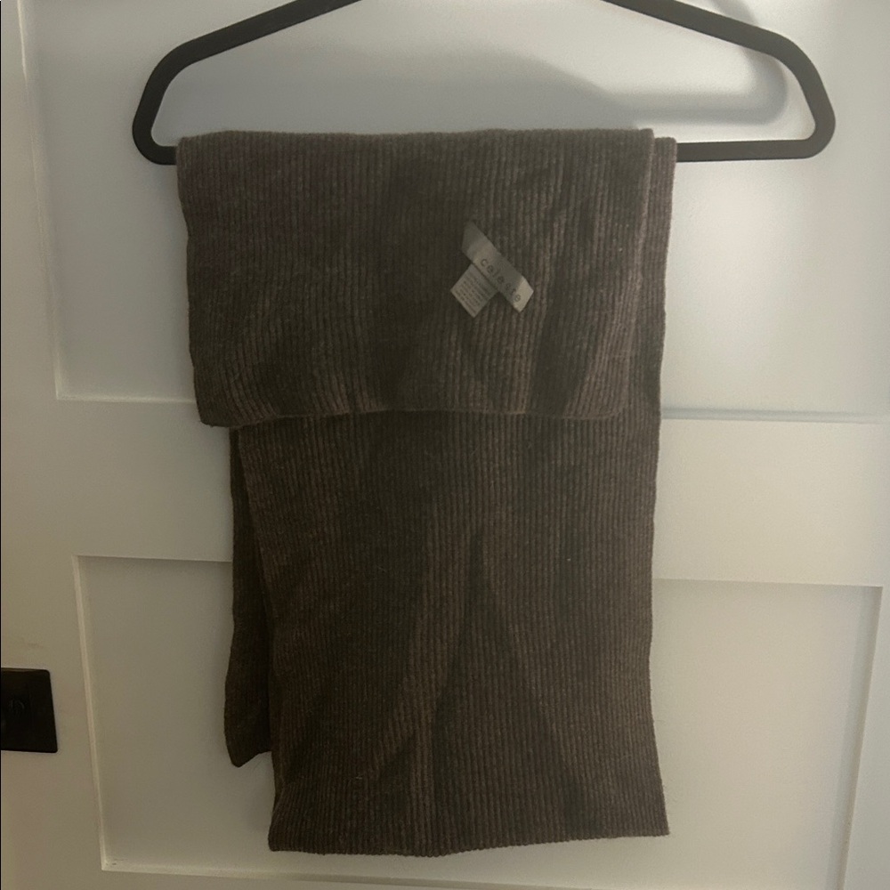 Brown Ribbed Knit cashmere Scarf